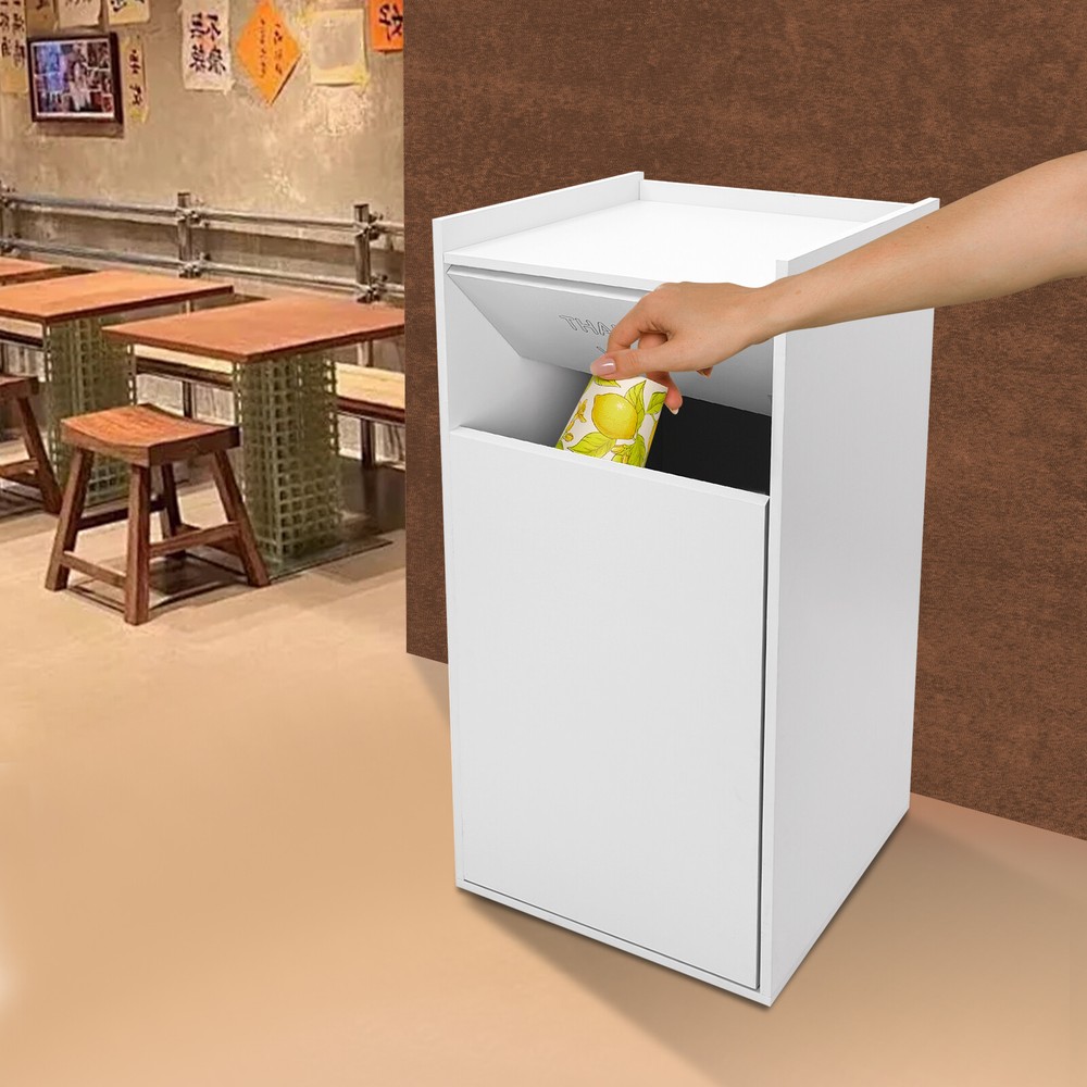 Commercial Trash Can Rectangular Trash Can Cabinet Trash Can 46x22x22 in Silver