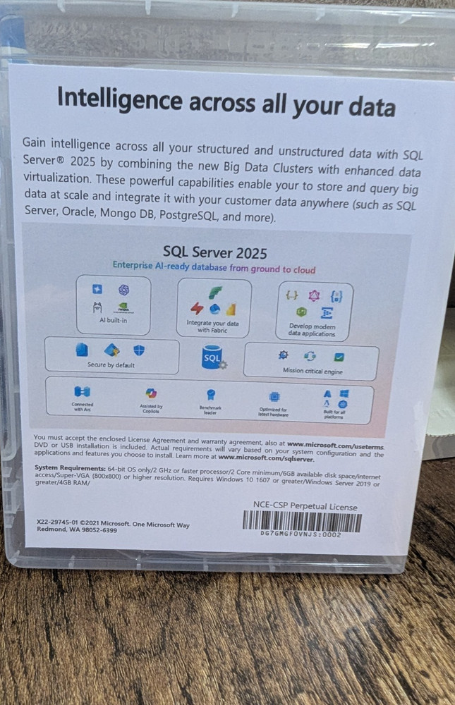 Microsoft SQL Server 2025 Standard - Single Server Perpetual - 16 Core (USB)