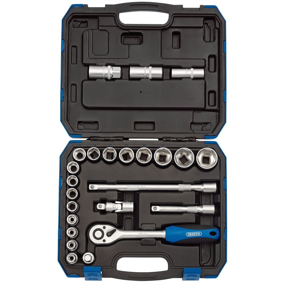 Draper 16362 Metric Socket Set 1/2" Sq. Dr. 24 Piece