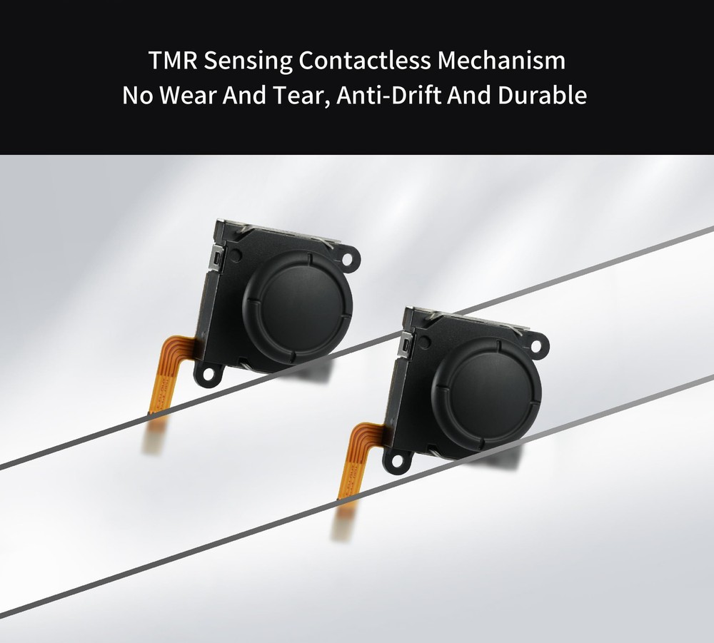 GuliKit Switch Joysticks Replacement, Updated Anti-Drift TMR Black