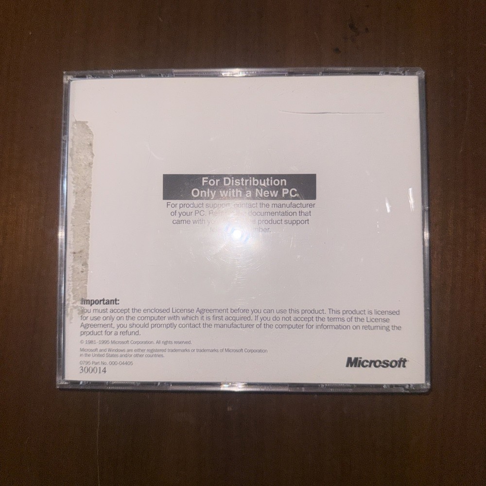 Microsoft Windows 95 PC Software
