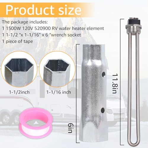 520900 RV Water Heater Element Kit, Compatible with Suburban RV SW Series