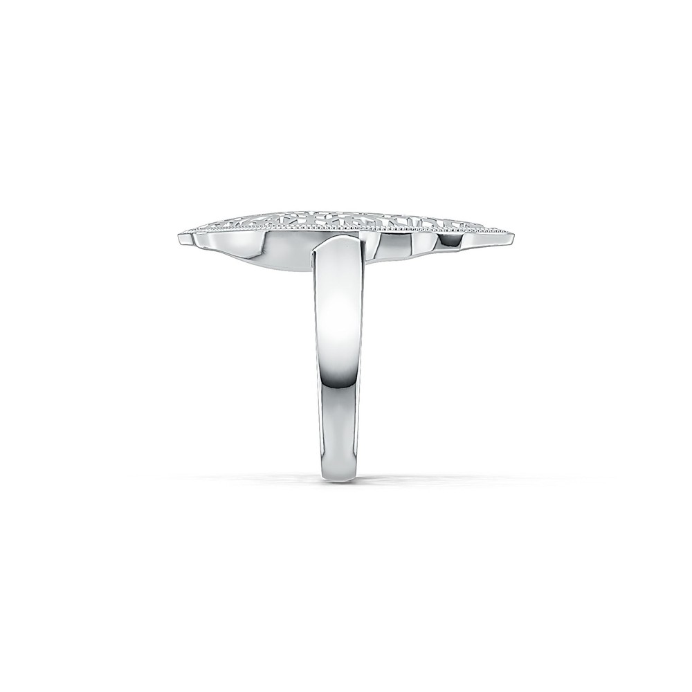 Sterling Silver Ring Solid Filigree Wide Ornate Ring