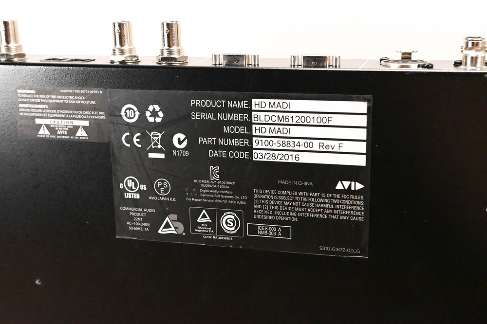 AVID HD MADI Interface for Pro Tools HD CG01ZU2