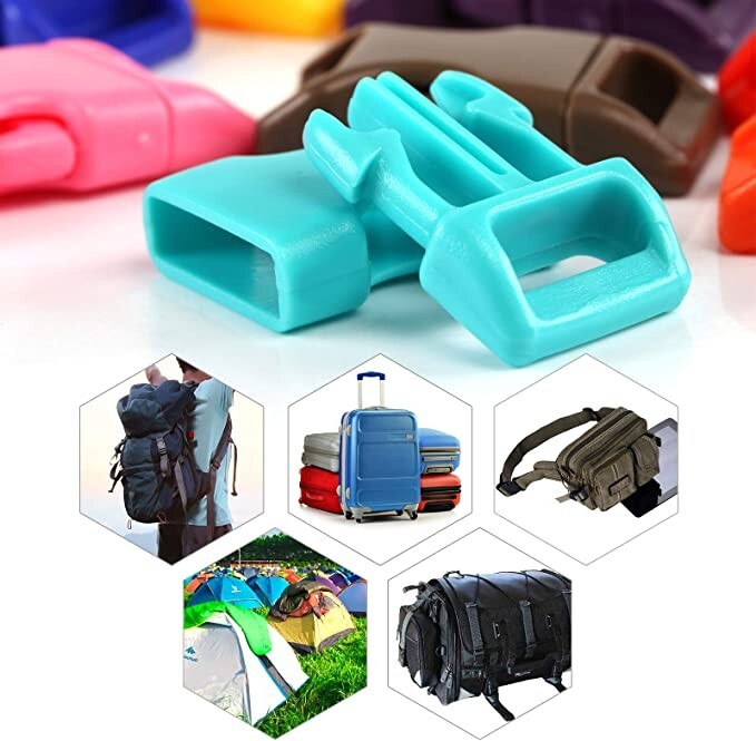 12 Colors 5/8" Curved Plastic Side Release Buckles 60 Pack
