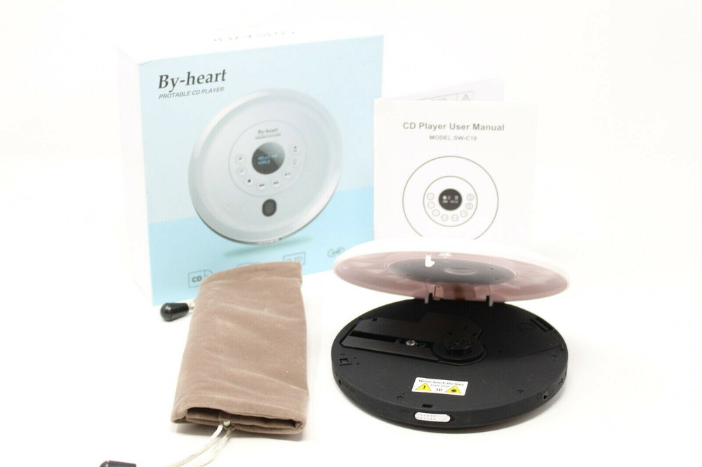 By-Heart Portable CD Player Skip/Shockproof, Compact LED Display