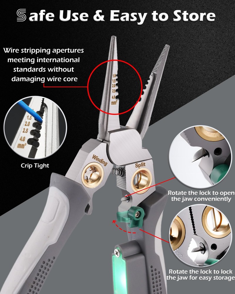 8 In 1 Wire Stripper, Wire Stripping Tool with Voltage Tester, Cable Cutters ...