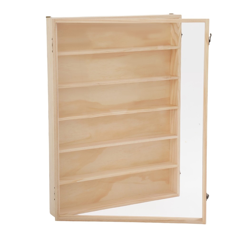 Minifigures Display Case 6 Tier Miniature Solid Wooden Wall Cabinet Showcase