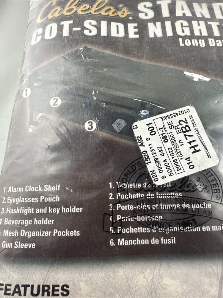 Cabela’s Outfitter Standard Cot- Side Nightstand New In Pkg