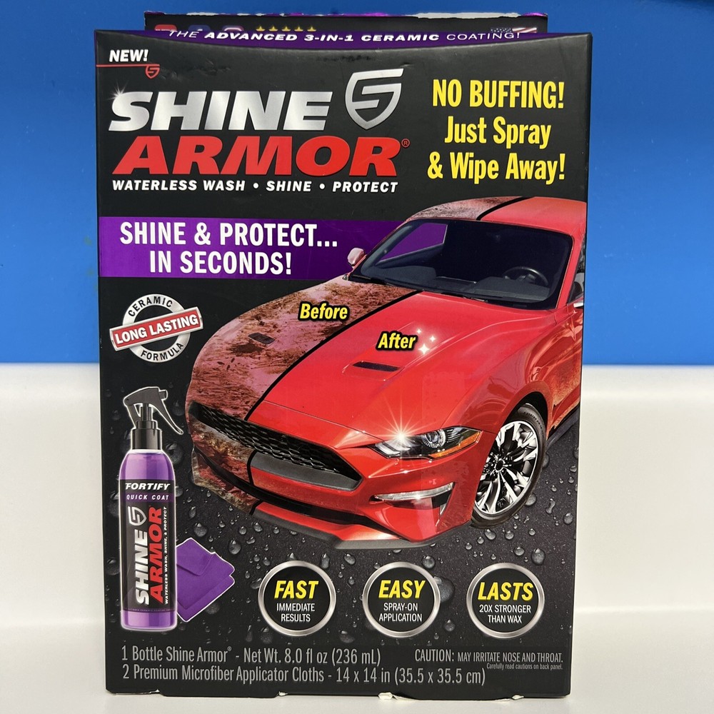 Shine Armor 3-IN-1 Ceramic Coating Waterless Wash Shine Protect Microfiber Clean