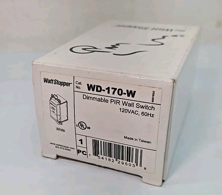 WATT STOPPER WD-170-W DIMMABLE PIR WALL SWITCH OCCUPANCY SENSOR, White