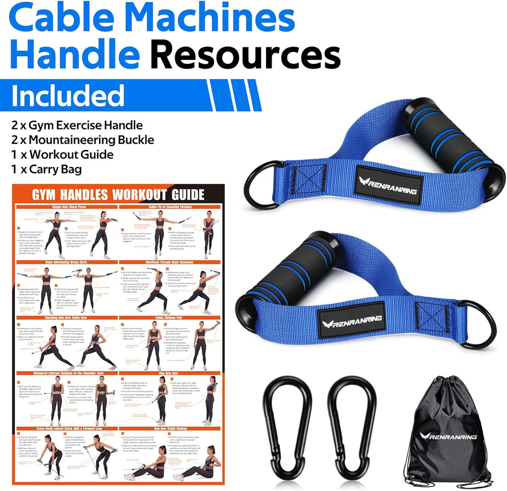 Gym Exercise Handles, Replacement Handle Attachments for Cable Machi