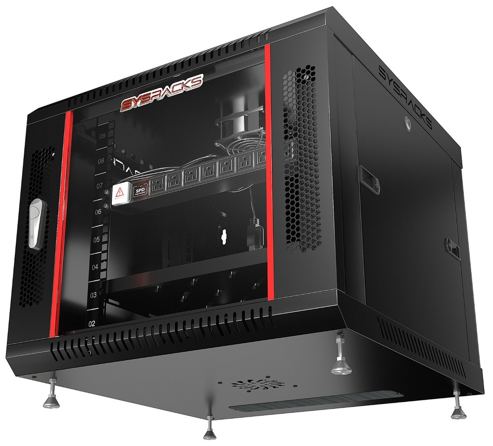 Sysracks 9U Wall Mount Network Data IT Server Cabinet Rack Lockable