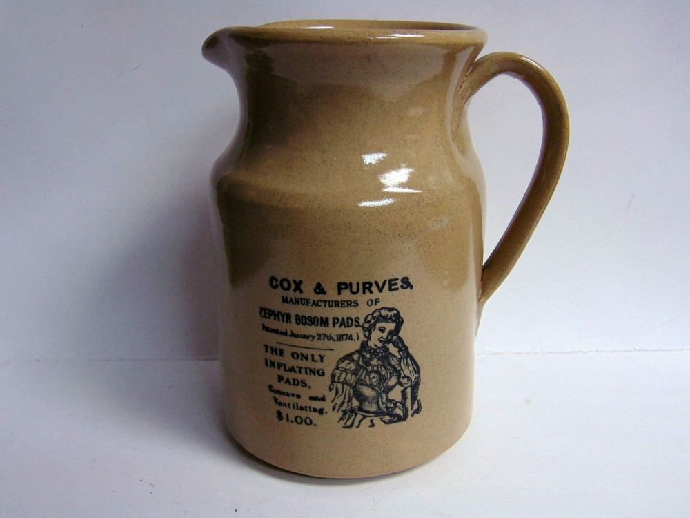 Stoneware Pitcher -  Cox and Purves 9" Tall