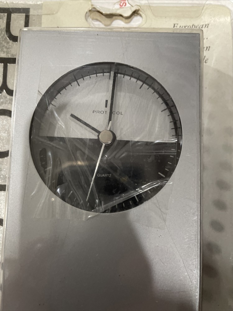 Protocol tower desk clock Brand New Grey black