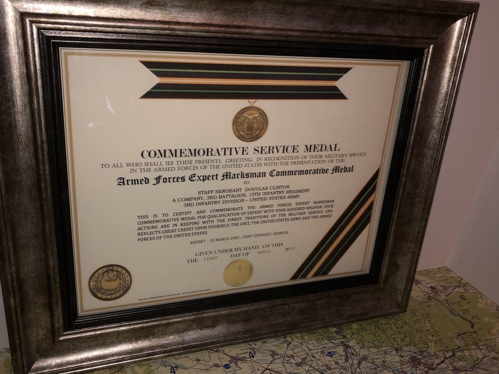 ARMED FORCES EXPERT MARKSMAN COMMEMORATIVE MEDAL CERTIFICATE ~ Type 1