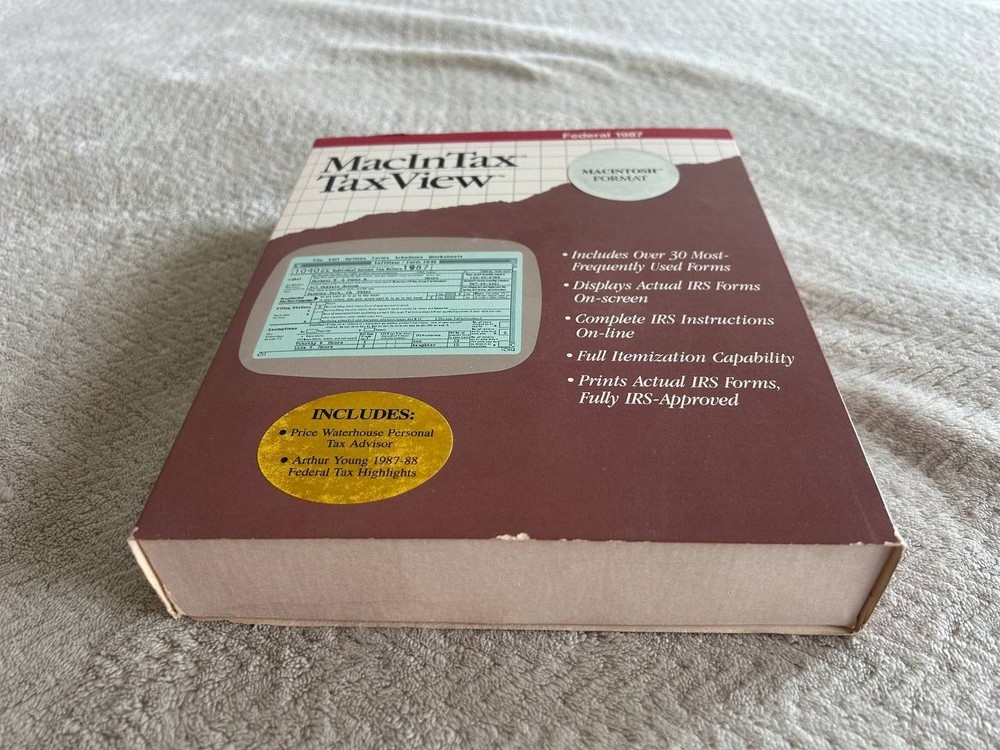 MacInTax Federal 1987-1988. Apple Macintosh software