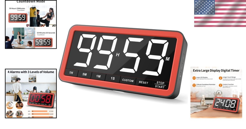 Extra-Large Display Digital Kitchen Timer