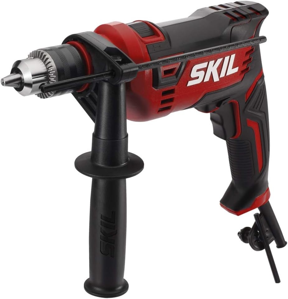 High Torque 7.5-Amp Hammer Drill - 1/2" Keyed Chuck, Variable Speed Control