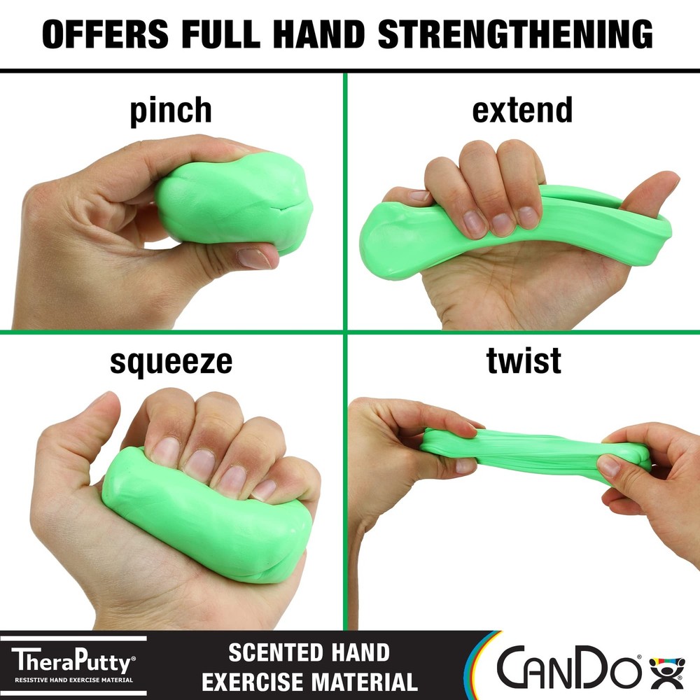 Cando Scented Apple Hand Exercise Putty 1Lb Medium Resistance Therapeutic Tool