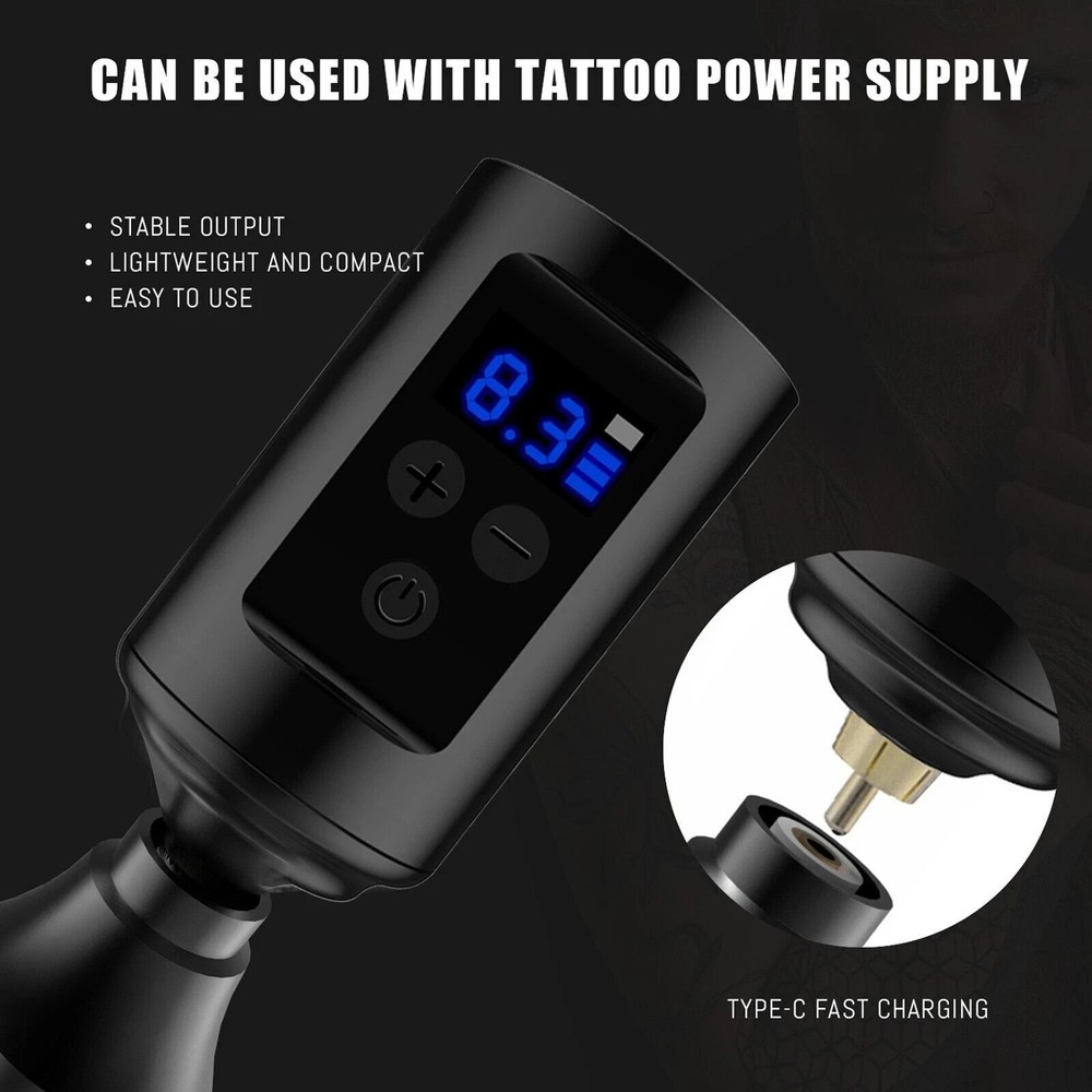 Wireless Tattoo Kit Complete for Beginners Pen Machine with Power Supply Needles