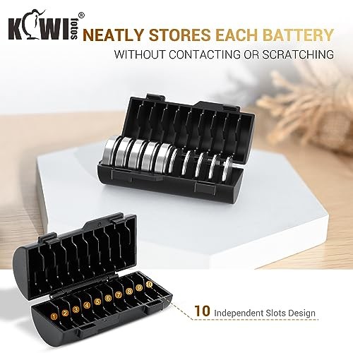 (2 Pack) CR2032 Coin Cell Battery Case Organizer (2 Pack) Coin Battery Case