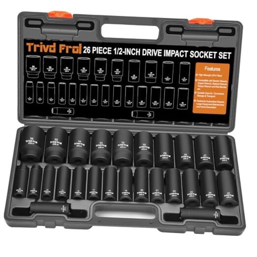 Metric Impact Socket Set 1/2" Drive -  26 Piece Deep Impact Socket Set 1/2"
