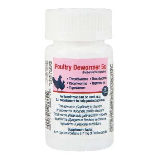 Poultry Wormer 5X 20 Capsules