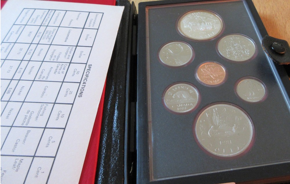 1981 Canada Proof Double Dollar Set (7 Coins Cent to Silver Dollar Mint Set) RJ