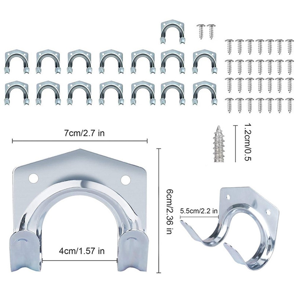 Wall Mount Hooks for Power Tools Garage Storage Heavy Duty Double Hook Set