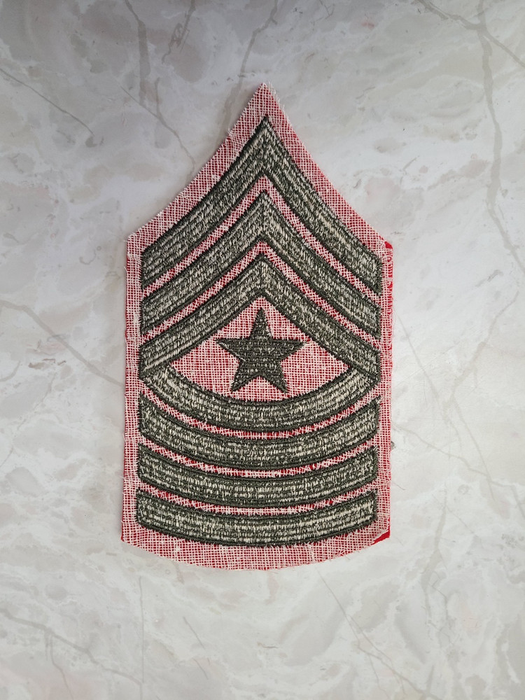US Marine Corps Sergeant Major Rank Green On Red