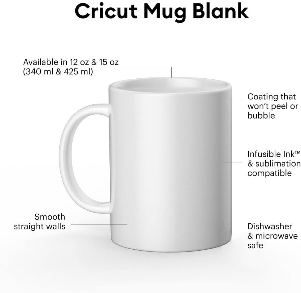 12 Oz White Ceramic Sublimation Mug for Crafting & Custom Printing