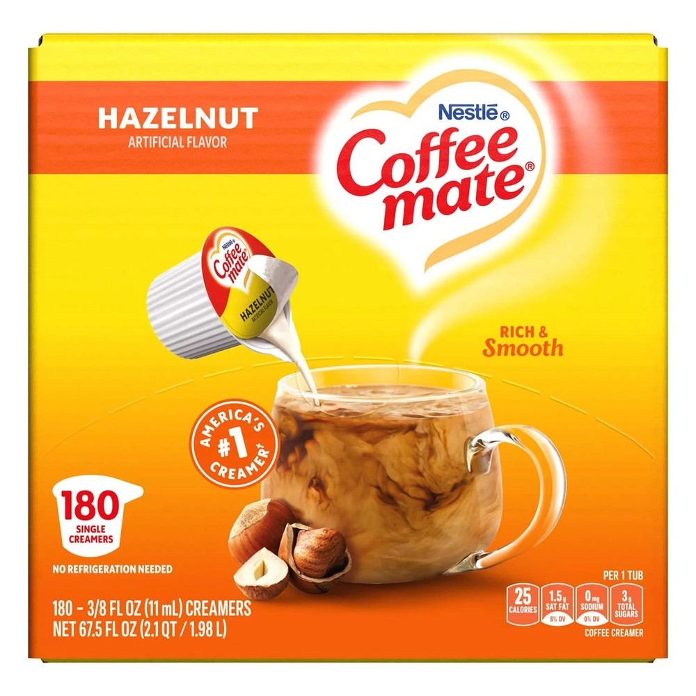 Coffee-mate Coffee Creamer, Hazelnut, 180 Ct.