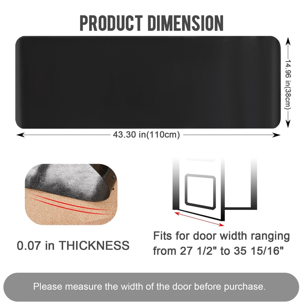 Carpet Protector for Pets -3.6FT 3PCS Black Round Corner Plastic Carpet Prote...
