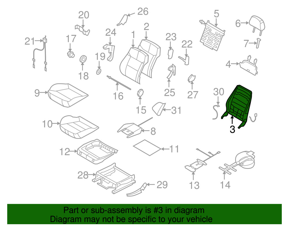Genuine GM Seat Back Frame 93192745