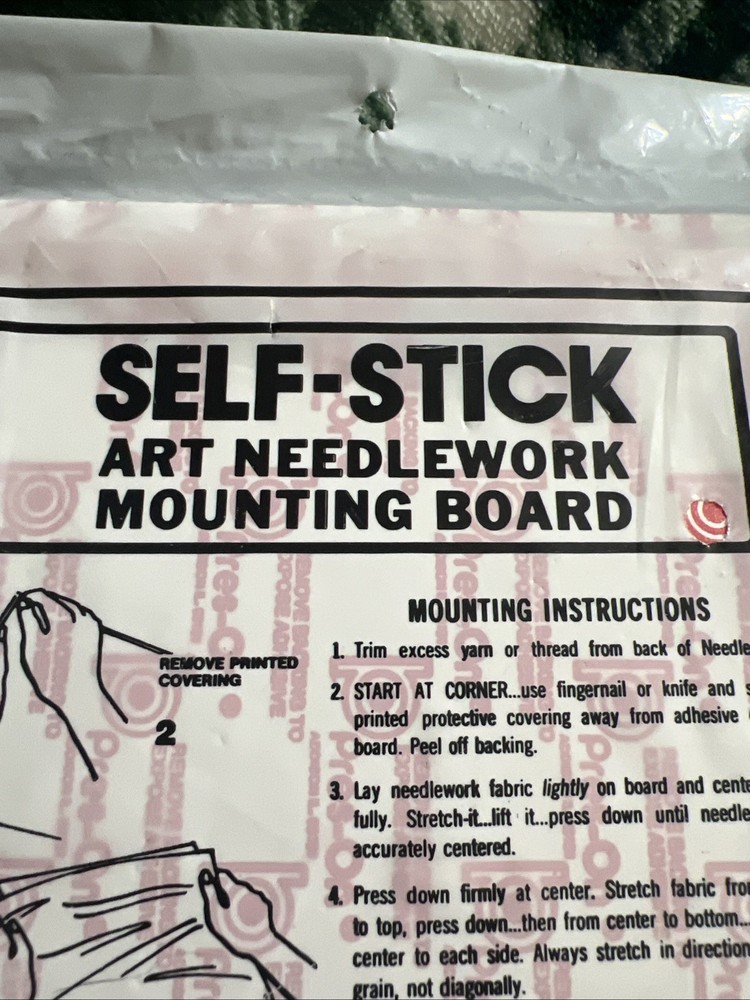 Pres-On Self-Stic Art Needlework Mounting Board.