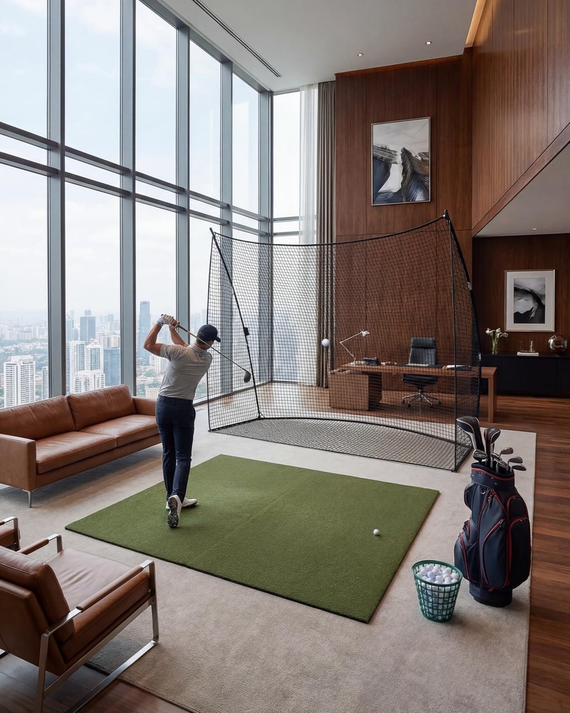 Large 10x7ft Golf Practice Hitting Net Indoor Personal Driving Range Training