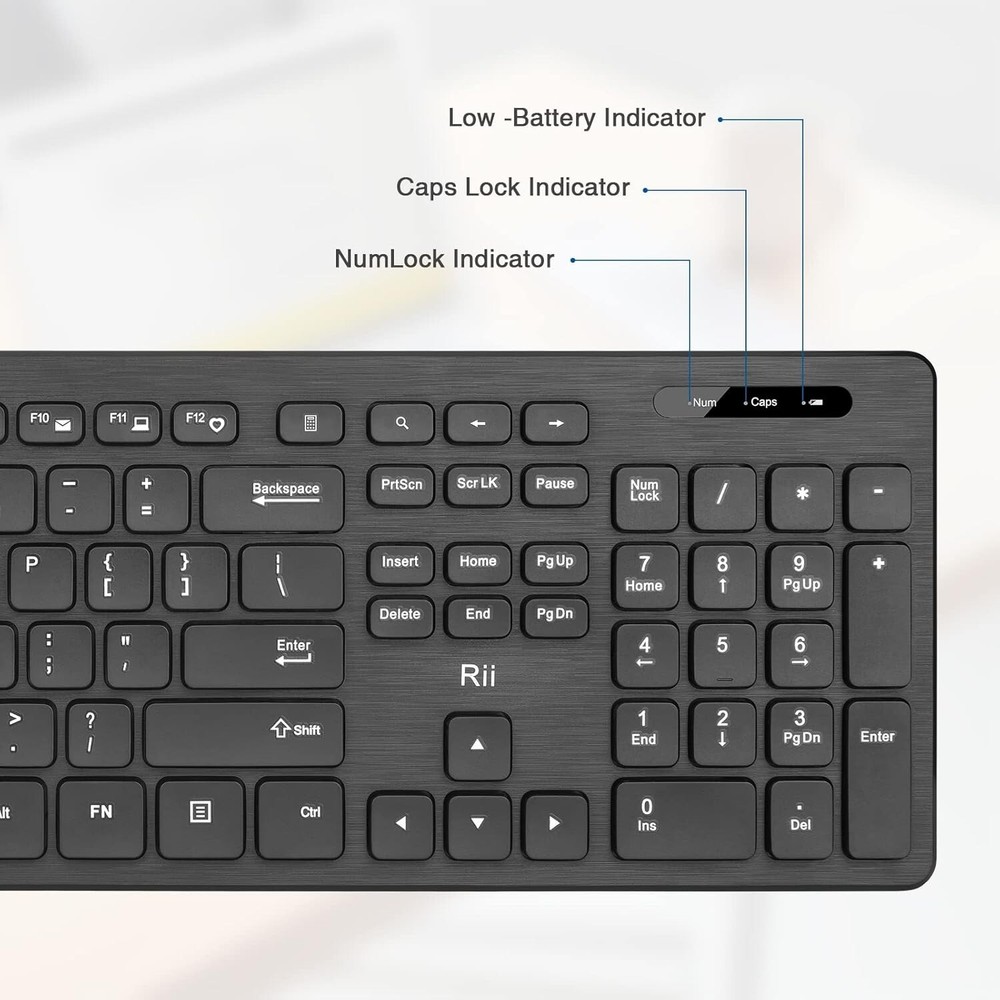 Combo Teclado y mouse Inalambricos para Windows, Android TV Box/Raspberry / PC