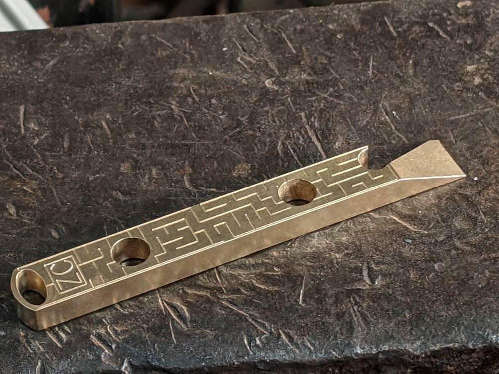 Brass Maze Pattern Pry Bar