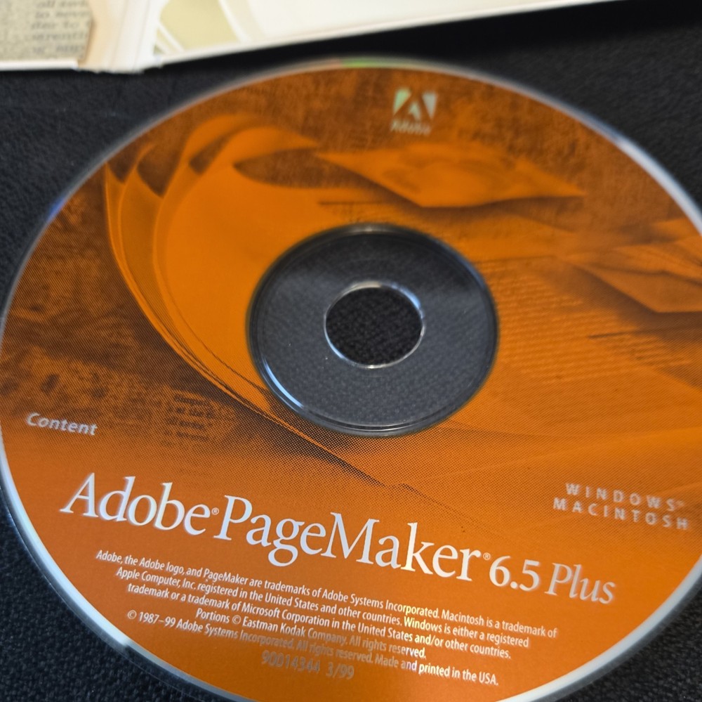 Adobe PageMaker 6.5 Plus Software Business Windows disks with serial #'s