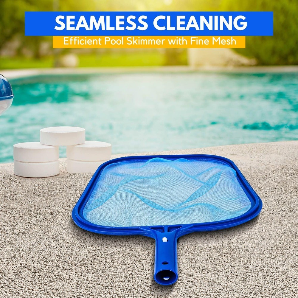Pool Skimmer Mesh Net Leaf Rake Pool Replacement Cleaner Maintenance Tool wit...