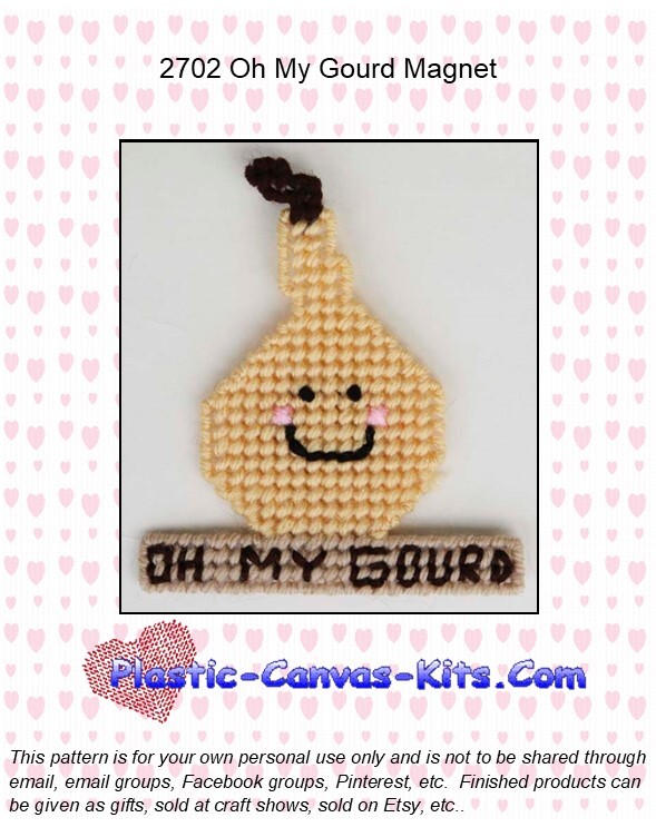 Oh My Gourd Magnet-Plastic Canvas Pattern or Kit