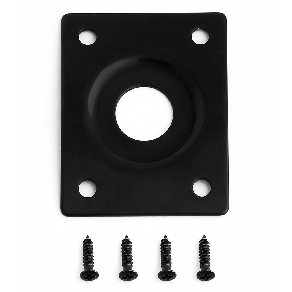 Guitar Jack Socket Plate Curved Rectangle Style Output Jack Plate Black LP TL