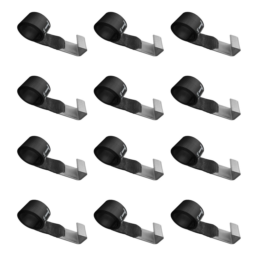 USA 12 Pack 4" x 5' Roll Off Container Winch Strap w/Flat Hook WLL 5400LBS BLACK