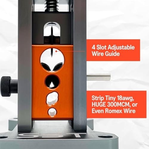 Wire Stripping Machine - Drill-Powered Scrap Wire Stripper, Adjustable Guide & R