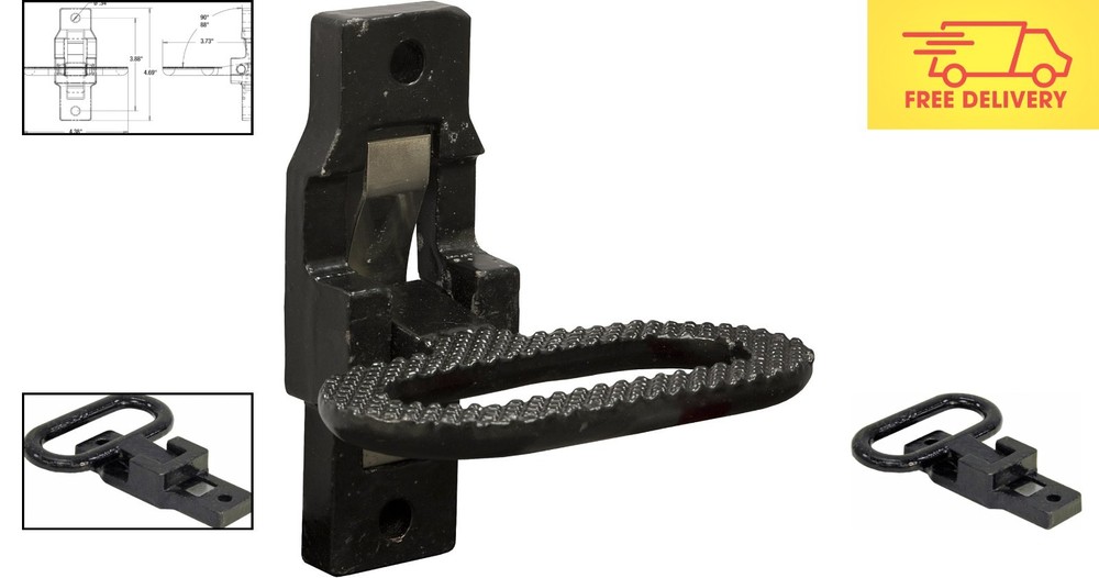 Heavy-Duty Black E-Coat Folding Step & Safety Handle - Ideal for RVs & Trailers