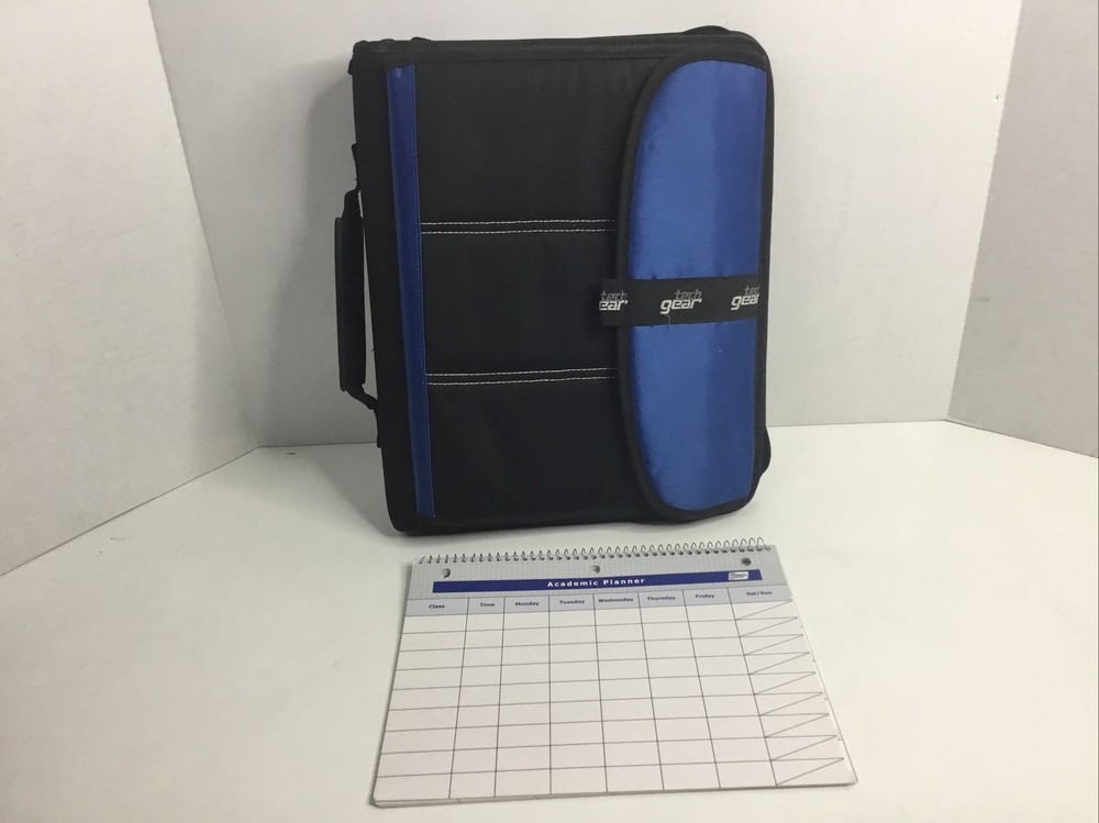 Tech Gear Mega Filled Binder Black Blue School With Date Planner