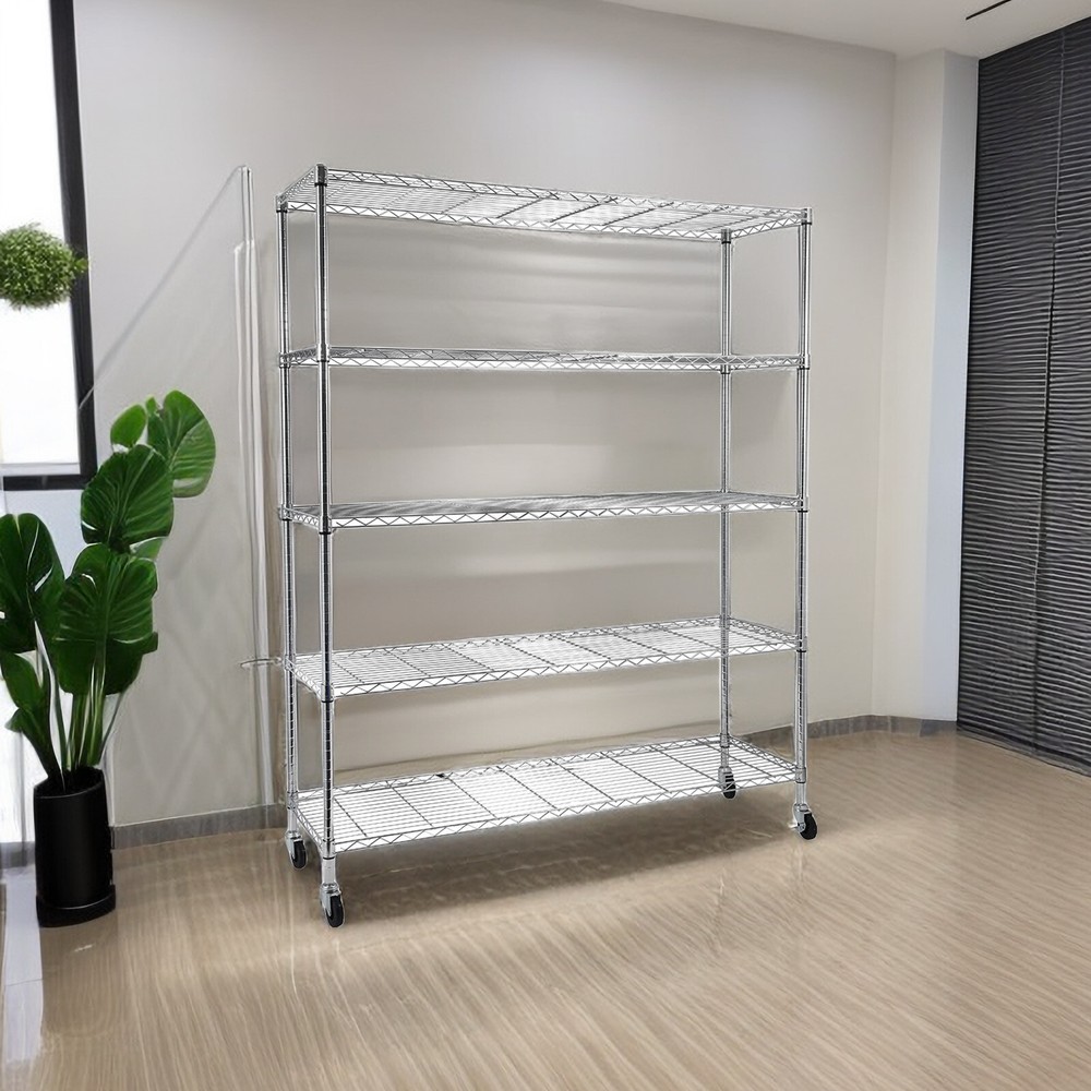 Practical Portable Storage Shelving, 5-Tier Storage Shelf, Storage Rack & Unit