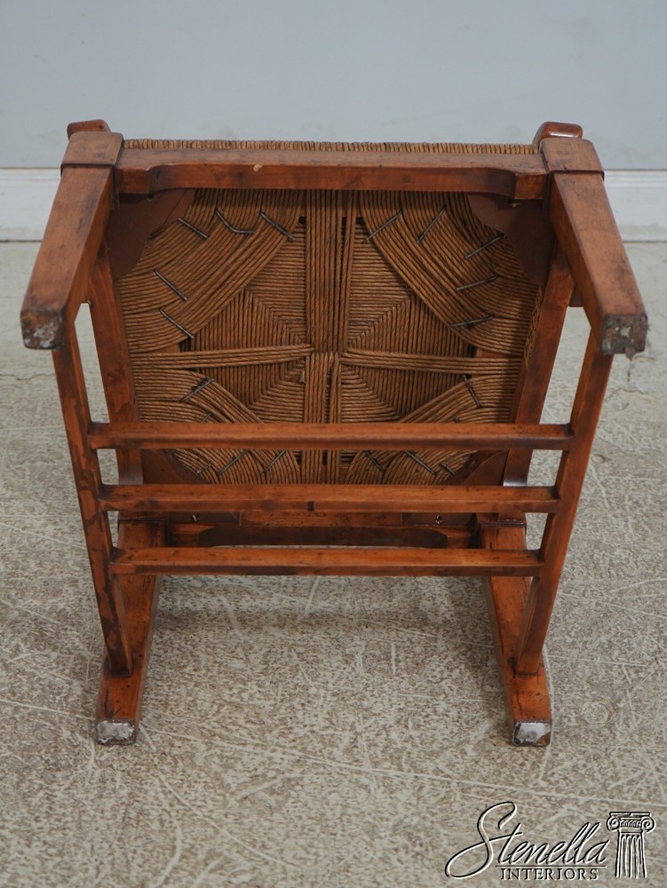 68471: Pair GUY CHADDOCK Distressed Ladderback Armchairs