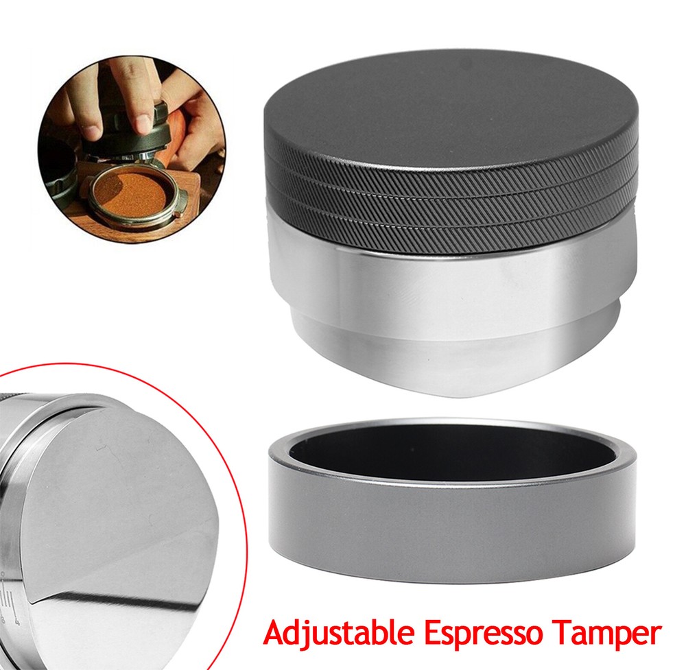 58.5mm Adjust Coffee Distributor Leveler Espresso Hand Tamper Alloy Base Grey